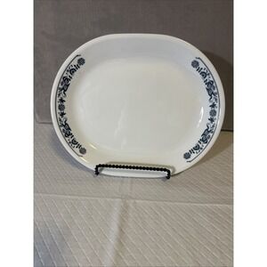Corelle By Corning Blue Olde Town‎ Platter Oval Serving Dinnerware 10x12 Vintage